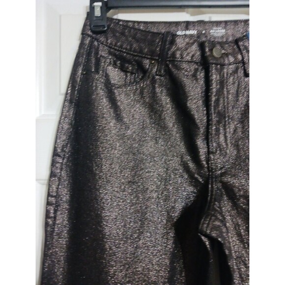 NWT Women's Old Navy High Waisted OG Loose Jeans Size 4 Tall Black Shine $55 - Picture 5 of 8